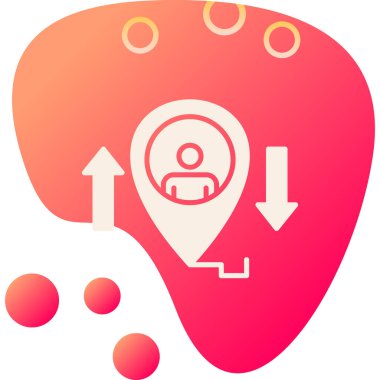 Beyaz arka planda izole edilmiş dünya ikonu olan insan kafası rengi. Gradyan daire şekilleri. vektör