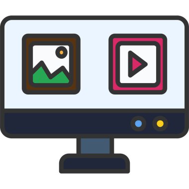 video kamera ikonu vektör illüstrasyonu