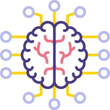 beyin ikonu vektör illüstrasyonu