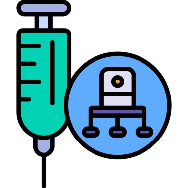 Enjeksiyon simgesi, vektör illüstrasyonu