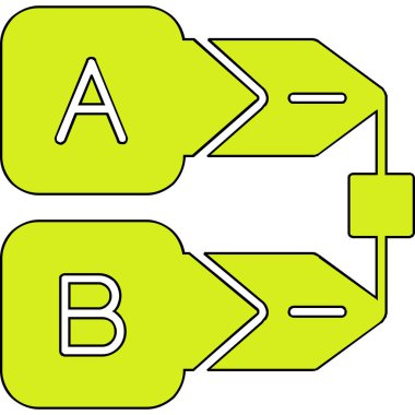 İki yeşil ve siyah okun vektör illüstrasyonu
