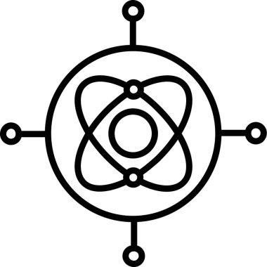 Ana hatlar biçiminde atom bilimi atom ikonu