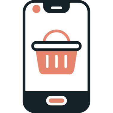 mobil alışveriş vektörü simgesi modern basit vektör çizimi