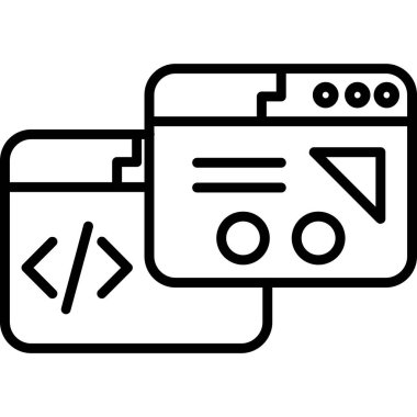 Web simgesi kodlama, illüstrasyon vektör