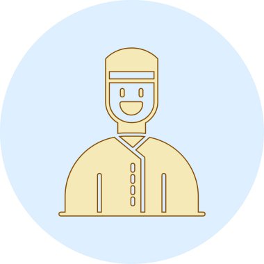 Eşarp takan bir adamın vektör çizimi