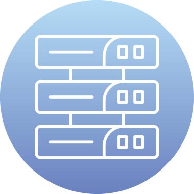 Sunucunun ağ simgesi, vektör illüstrasyonu