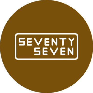 77 pulu beyaz arka planda izole edilmiş modaya uygun düz stil. Web için etiket