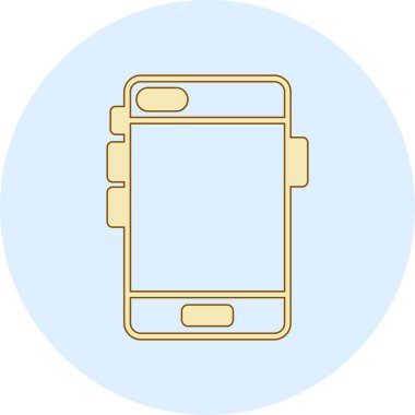 Altın ekranlı akıllı telefon izole edilmiş ikon vektör illüstrasyon tasarımı