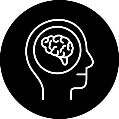 beyin ikonu vektör illüstrasyonu