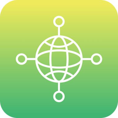 Eşsiz Küre çizgi vektör simgesi