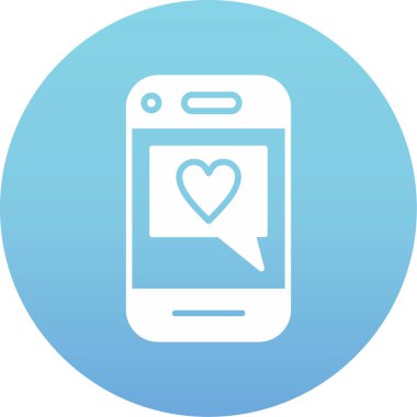 Moda tasarım arka planındaki mobil sohbet simgesi yumuşak mavi renkte izole edildi