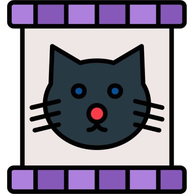 Kedi. Web simgesi basit illüstrasyon