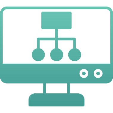 Bilgisayar monitörü. Web simgesi vektör illüstrasyon tasarımı