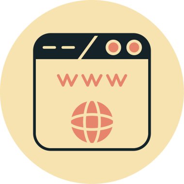 Web Tarayıcı. Web simgesi vektör illüstrasyonu