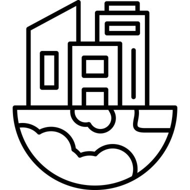 Bina. Web simgesi basit illüstrasyon