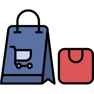 Alışveriş poşeti ikon vektör illüstrasyonu