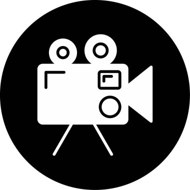 Moda tarzında izole edilmiş video kamera simgesi