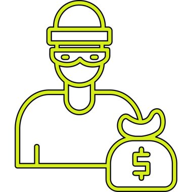 Maske simgesi olan adam, taslak biçimi