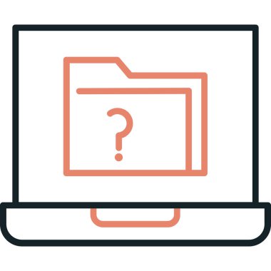 Soru işareti vektör illüstrasyon tasarımlı bilgisayar ekranı