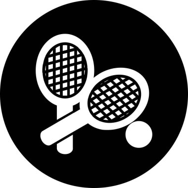 Raket tenis raket simgesi, düz stil