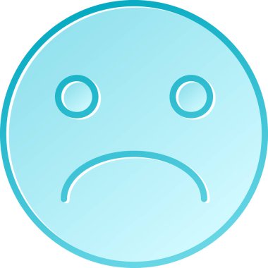 üzgün yüz simgesi, vektör illüstrasyonu.