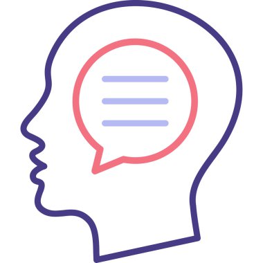 İnsan kafası. Web simgesi vektör illüstrasyonu