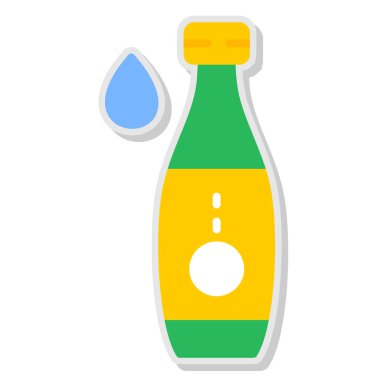 Şişe simgesi. Basit tasarım. vektör grafik illüstrasyonu.