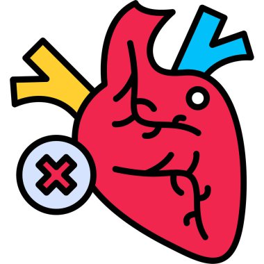 kalp simgesi yok, vektör illüstrasyonu