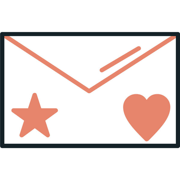 письмо с иконой любви, плоский дизайн