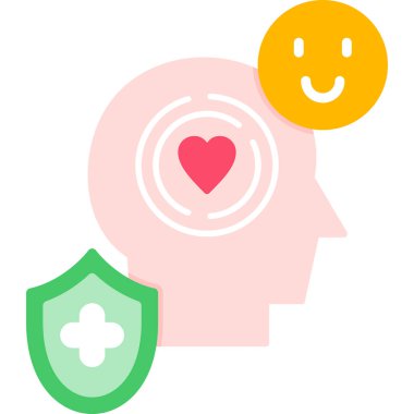 Kalbi olan bir karikatür simgesinin vektör çizimi