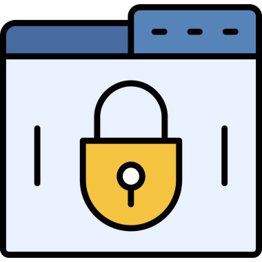 İnternet güvenlik koruma simgesi - ana hatları biçiminde