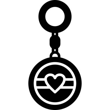 aşk anahtarı simgesi, basit vektör illüstrasyonu