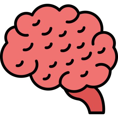 İnsan beyni ikonu. İnsan beyin vektör simgesi rengini izole et