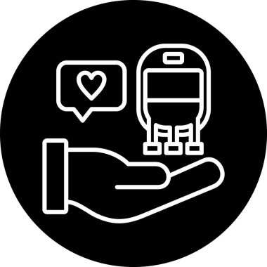 Kalp ve bilet ikonu olan el, vektör illüstrasyonu