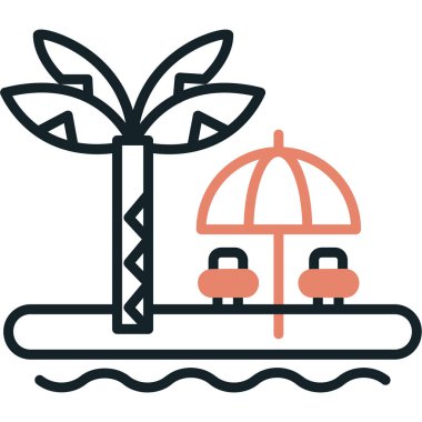 şemsiye simgesi vektör illüstrasyonu