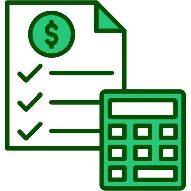 hesap makinesi ve para simgesi vektör çizimi çizimi