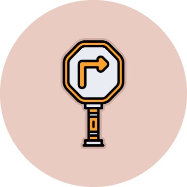 Yol işareti simgesi. Düz dizayn. vektör illüstrasyonu.