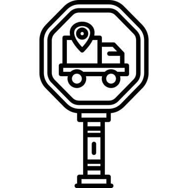 Bir kamyon simgesinin vektör çizimi