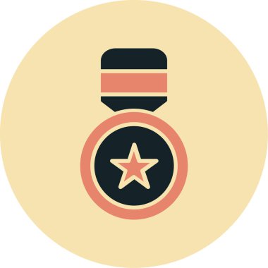 madalya vektörü düz renk simgesi