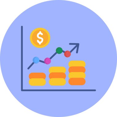iş grafiği vektör simgesi, basit düz simge