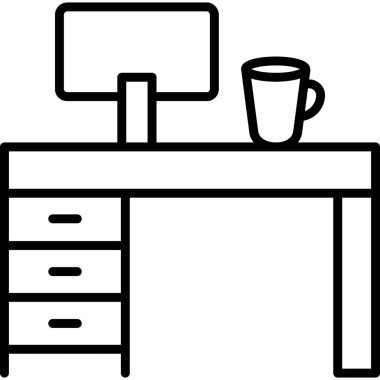 Masa simgesi, vektör illüstrasyonu