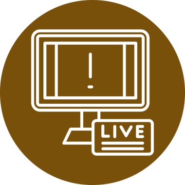 Canlı yayın. Web simgesi basit illüstrasyon