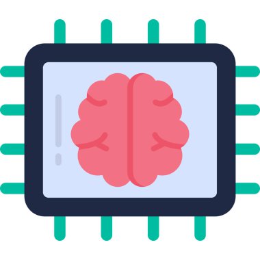 Elektronik devre ikonlu yapay beyin. yapay zeka.