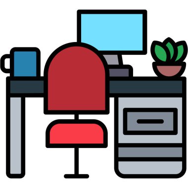 Mobilya simgesi modern vektör illüstrasyonu