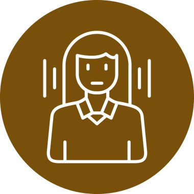 Kadın. Web simgesi basit illüstrasyon