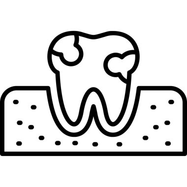 diş simgesi vektör illüstrasyonu