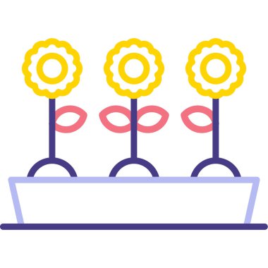 Çiçek simgesinin vektör illüstrasyonu