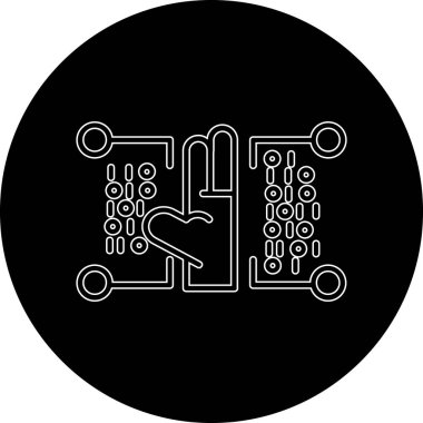 Devre kartı simgesi modada izole edilmiş arkaplan