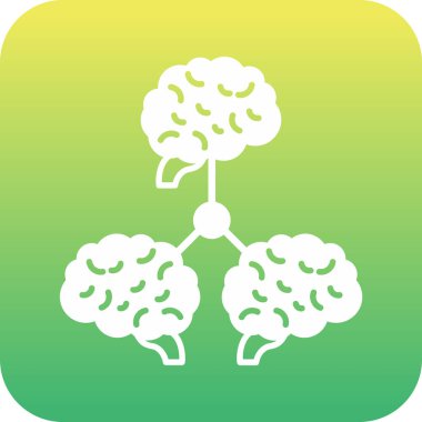 Benzersiz beyin vektör simgesi