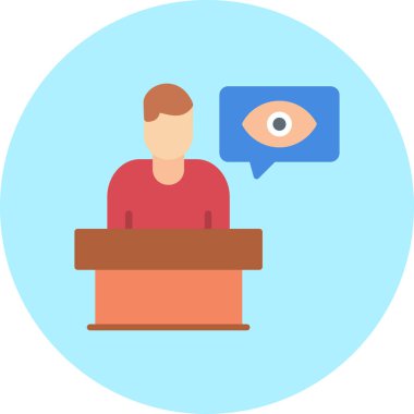 Seyirci düz vektör simgesi